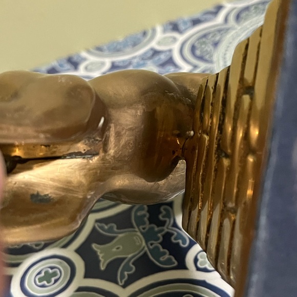 Vintage Brass Horse Jumping Stone Wall - Picture 8 of 13